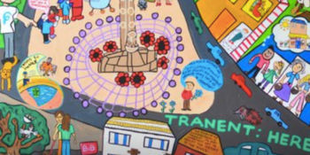 Kinderen schilderen ideale eigen stad