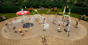 Buiten spelen op Spray Park in Capelle a/d IJssel