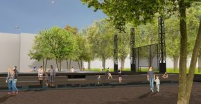 Verdiept speelplein met water en sport in Dordrecht